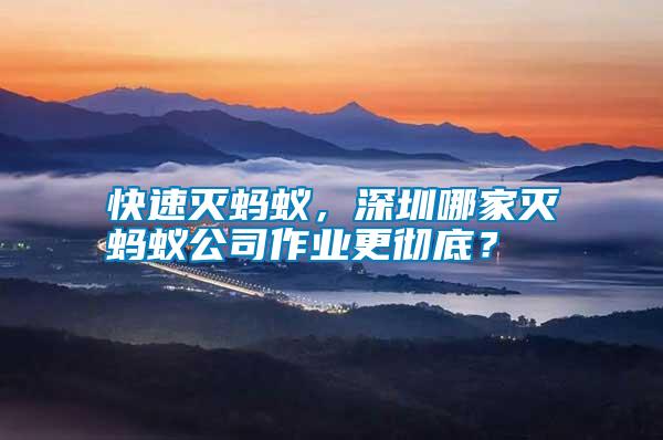 快速滅螞蟻，深圳哪家滅螞蟻公司作業(yè)更徹底？