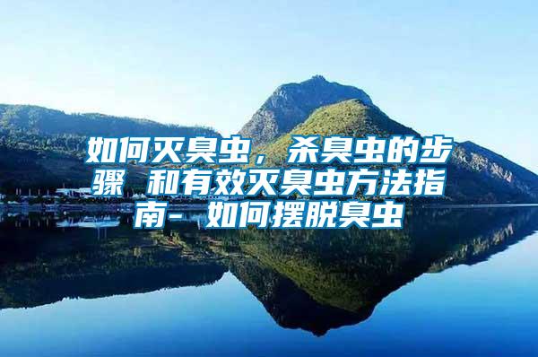 如何滅臭蟲，殺臭蟲的步驟 和有效滅臭蟲方法指南- 如何擺脫臭蟲