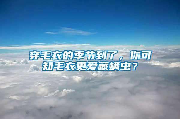 穿毛衣的季節(jié)到了，你可知毛衣更愛(ài)藏螨蟲(chóng)？