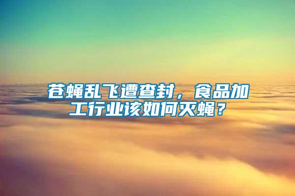 蒼蠅亂飛遭查封，食品加工行業(yè)該如何滅蠅？