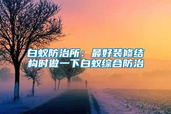 白蟻防治所：最好裝修結構時做一下白蟻綜合防治