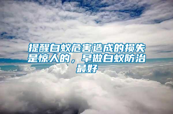 提醒白蟻危害造成的損失是驚人的，早做白蟻防治最好