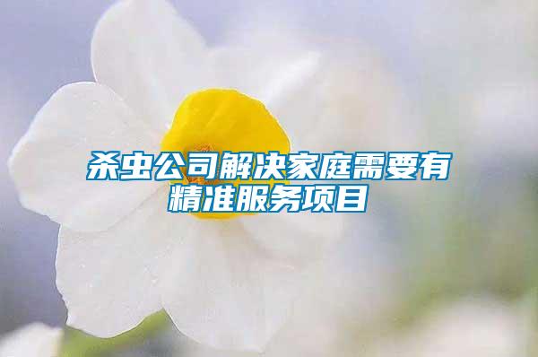 殺蟲公司解決家庭需要有精準(zhǔn)服務(wù)項(xiàng)目