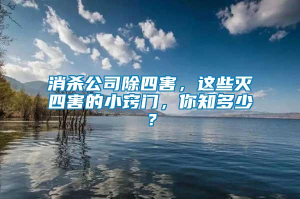 消殺公司除四害，這些滅四害的小竅門(mén)，你知多少？