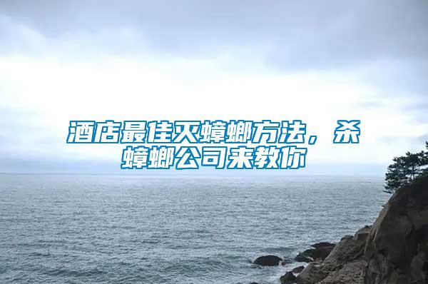 酒店最佳滅蟑螂方法，殺蟑螂公司來教你