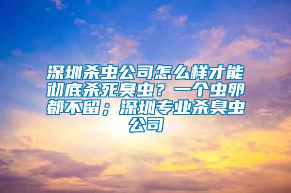 深圳殺蟲公司怎么樣才能徹底殺死臭蟲？一個蟲卵都不留；深圳專業(yè)殺臭蟲公司