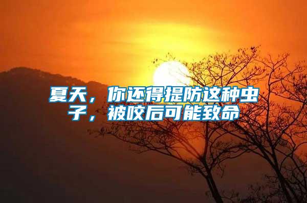 夏天，你還得提防這種蟲子，被咬后可能致命