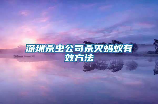 深圳殺蟲公司殺滅螞蟻有效方法