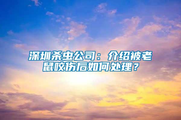 深圳殺蟲公司：介紹被老鼠咬傷后如何處理？