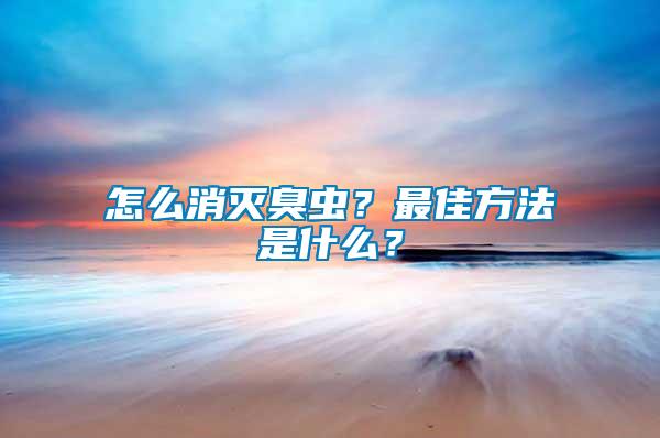 怎么消滅臭蟲？最佳方法是什么？