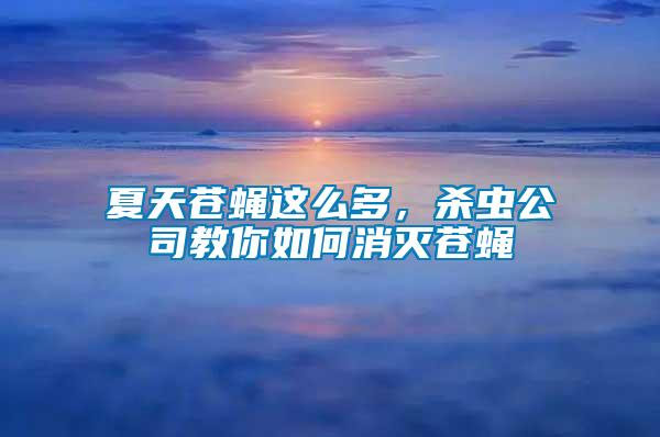 夏天蒼蠅這么多，殺蟲公司教你如何消滅蒼蠅