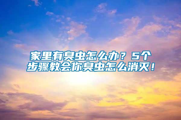 家里有臭蟲怎么辦？5個步驟教會你臭蟲怎么消滅！