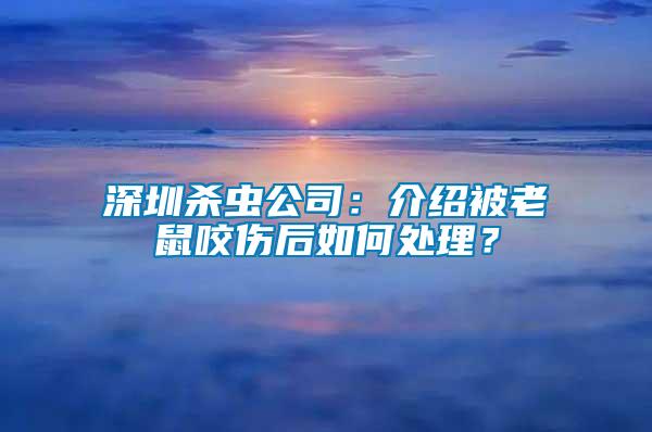 深圳殺蟲公司：介紹被老鼠咬傷后如何處理？