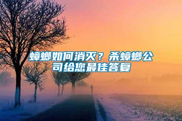 蟑螂如何消滅？殺蟑螂公司給您最佳答復(fù)