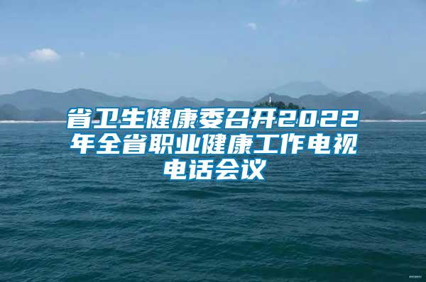 省衛(wèi)生健康委召開2022年全省職業(yè)健康工作電視電話會(huì)議