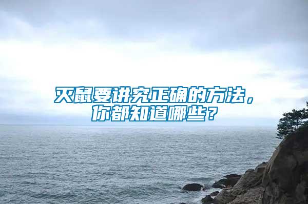 滅鼠要講究正確的方法，你都知道哪些？