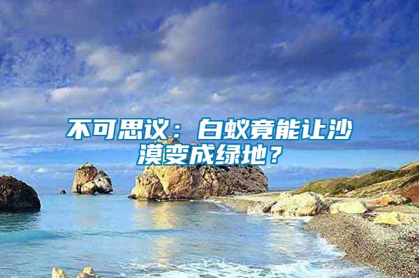 不可思議：白蟻竟能讓沙漠變成綠地？