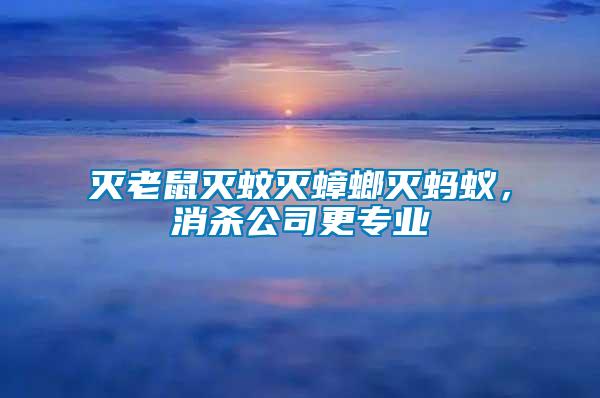 滅老鼠滅蚊滅蟑螂滅螞蟻，消殺公司更專業(yè)