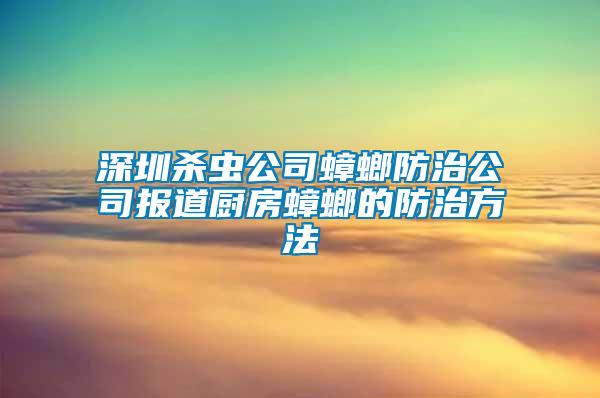 深圳殺蟲公司蟑螂防治公司報道廚房蟑螂的防治方法