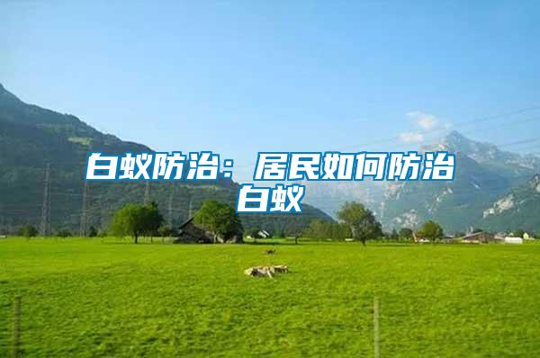 白蟻防治：居民如何防治白蟻