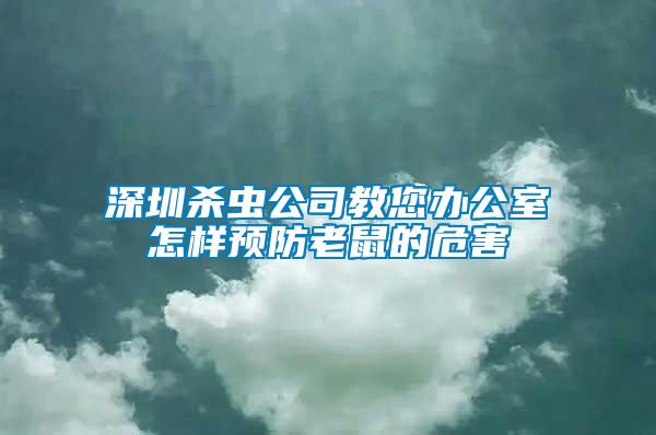 深圳殺蟲公司教您辦公室怎樣預(yù)防老鼠的危害