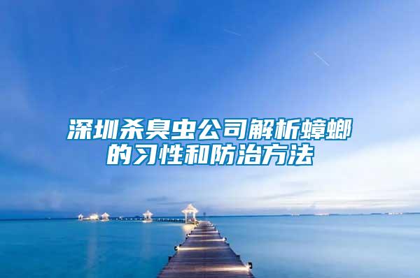 深圳殺臭蟲(chóng)公司解析蟑螂的習(xí)性和防治方法