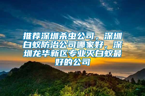 推薦深圳殺蟲公司，深圳白蟻防治公司哪家好，深圳龍華新區(qū)專業(yè)滅白蟻?zhàn)詈玫墓?/></p>
             <p style=