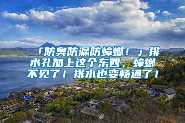 「防臭防漏防蟑螂！」排水孔加上這個(gè)東西，蟑螂不見了！排水也變暢通了！