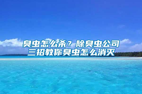 臭蟲怎么殺？除臭蟲公司三招教你臭蟲怎么消滅