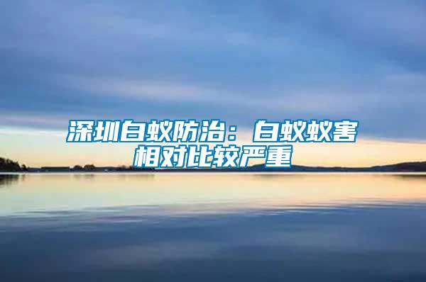 深圳白蟻防治：白蟻蟻害相對(duì)比較嚴(yán)重