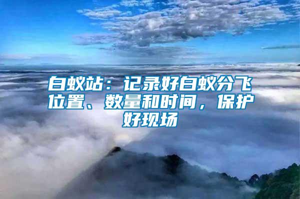 白蟻站：記錄好白蟻分飛位置、數量和時間，保護好現場