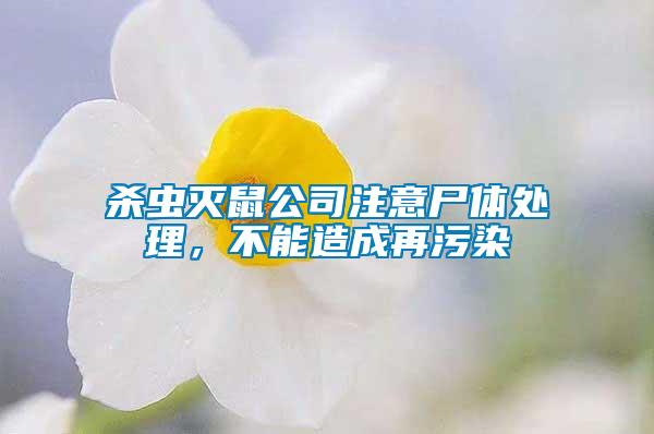 殺蟲(chóng)滅鼠公司注意尸體處理，不能造成再污染