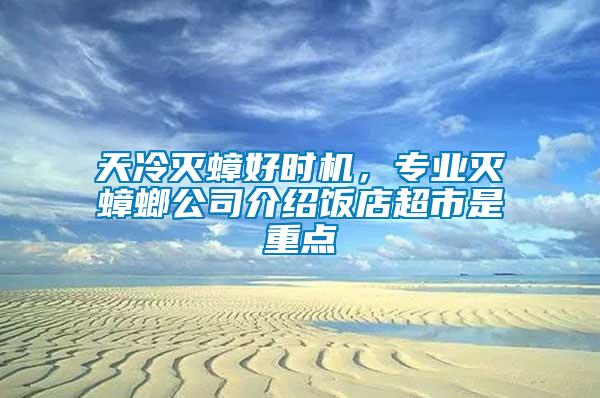 天冷滅蟑好時機(jī)，專業(yè)滅蟑螂公司介紹飯店超市是重點(diǎn)