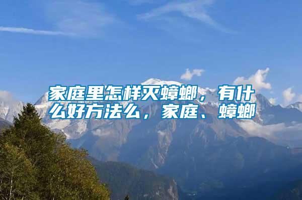 家庭里怎樣滅蟑螂，有什么好方法么，家庭、蟑螂