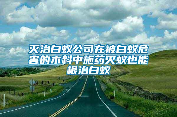 滅治白蟻公司在被白蟻危害的木料中施藥滅蟻也能根治白蟻