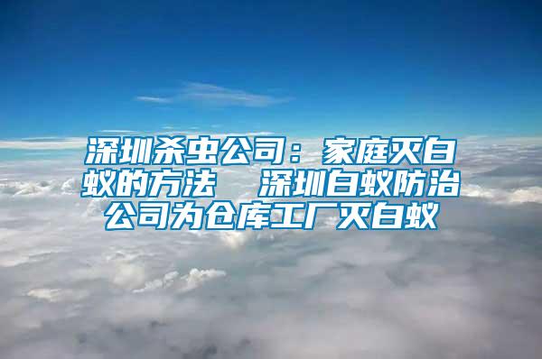 深圳殺蟲公司：家庭滅白蟻的方法  深圳白蟻防治公司為倉庫工廠滅白蟻