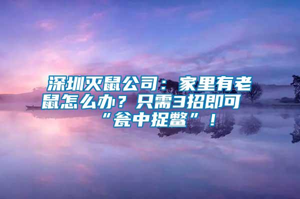 深圳滅鼠公司：家里有老鼠怎么辦？只需3招即可“甕中捉鱉”！