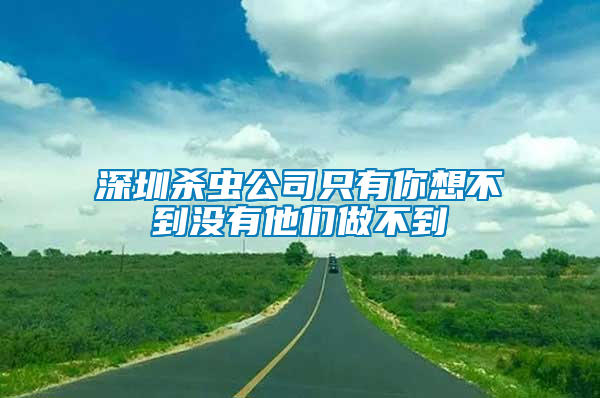 深圳殺蟲公司只有你想不到?jīng)]有他們做不到