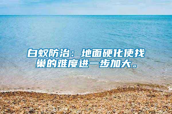 白蟻防治：地面硬化使找巢的難度進(jìn)一步加大。