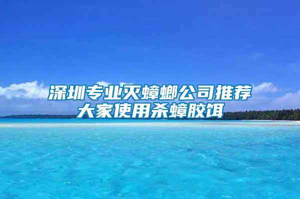 深圳專業(yè)滅蟑螂公司推薦大家使用殺蟑膠餌