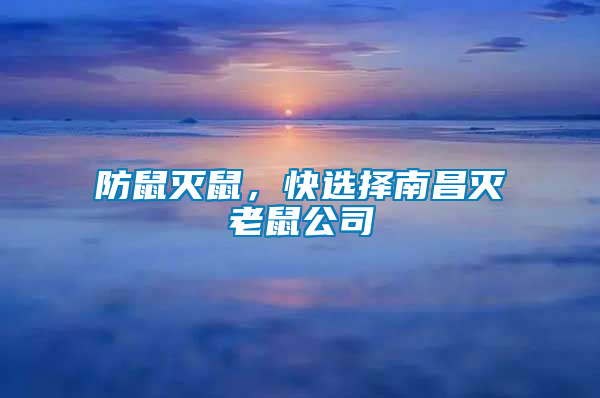 防鼠滅鼠，快選擇南昌滅老鼠公司