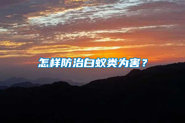 怎樣防治白蟻類為害？