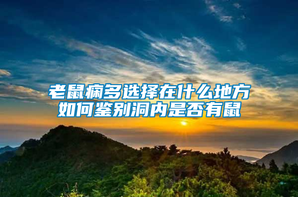 老鼠癇多選擇在什么地方如何鑒別洞內(nèi)是否有鼠