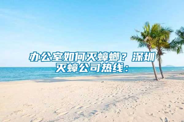 辦公室如何滅蟑螂？深圳滅蟑公司熱線：