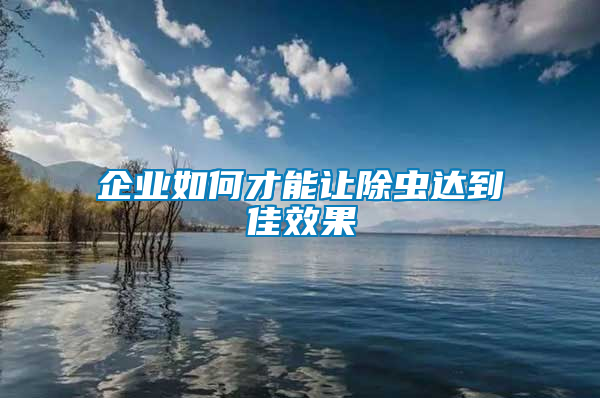 企業(yè)如何才能讓除蟲達到佳效果