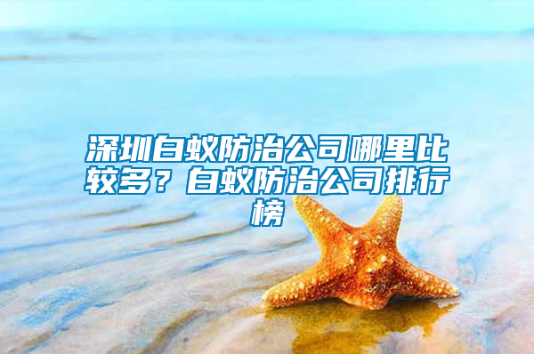 深圳白蟻防治公司哪里比較多？白蟻防治公司排行榜